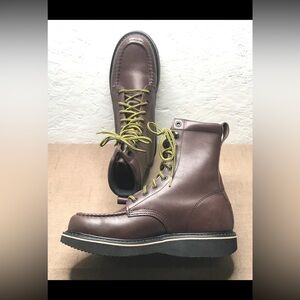 Fin & Feather Men’s Hunting Work Boots Brown Leather Classic Size 7.5D